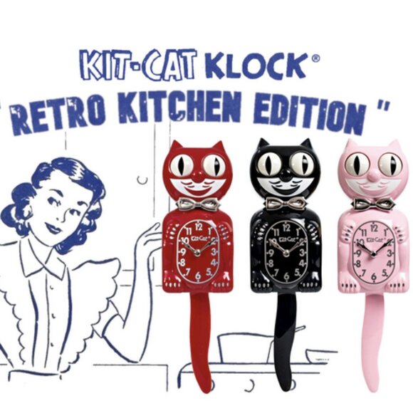 Retro Black Kitchen Edition Kit-Cat Klock Clock - Picture 8 of 8